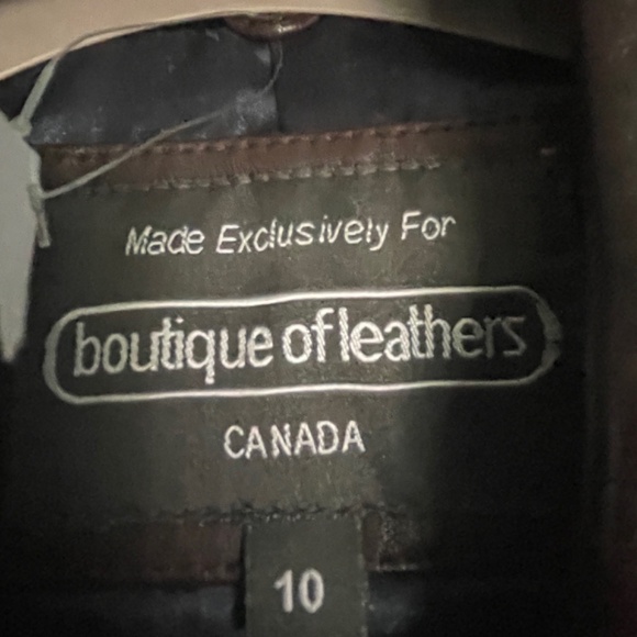 Boutique of Leathers black leather jacket/coat, NWT, US 10, minor repair needed. - Picture 2 of 3